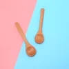 木製ラウンド竹スプーンスープティーコーヒーソルトスプーンジャムスクープDIYキッチンツールキッズアイスクリーム食器ツール
