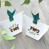 Confezione regalo Scatola di caramelle personalizzata personalizzata Safari Giungla a tema Wild One Two Three Four 1st 2nd 3rd 4th Birthday Party Decoration