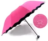 3 folding Color Changing UmbrellaWaterborne Flowering Girl Princess Parasol Umbrella Sun Rain Portable Foldable Umbrella Gift 201116