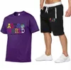 Tuta da donna Abbigliamento sportivo da uomo T-shirt + pantaloni tuta Pantaloncini da corsa set Pantaloni sportivi Allenamento Palestra Fitness Tute tee manica corta 19 Colo