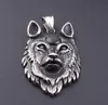 Vintage Silver Wolf Stainless Steel Dog Head Animal Men Retro Hip Hop Punk Rock Pendant Necklace Jewelry Gift Free Shipping