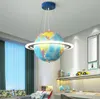 Lampe de chambre à LED moderne LED Creative Globe, plafonnier de gouvernail de navire, télécommande Garçon Boy et fille Chambre à coucher