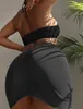 3 peças malha saia maiô mulheres halter microxadria biquíni 2022 cintura alta roupa de banho sexy sólido beachwear banhos biquini