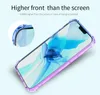 Gradient Dual Color Transparent TPU Shockside Phone Fodral för iPhone 13 12 11 Pro Max XR XS 8 7 6 Plus S21 S20 Not20 Ultra A22 A03S A02S A12 A32 A52 A72 A82 S21FE