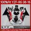 Обтекание инъекции для Yamaha YZF-R6 YZF R 6 YZF R6 600 YZF-600 YZFR6 08 09 10 11 12 13 15 16 16 99NO.31 YZF600 2009 2009 2011 2011 2013 2014 2011 2016 OEM BOLESH White Red Blk Blk