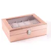 Watch Boxes & Cases Special Case For Women Female Girl Friend Wrist Watches Box Storage Collect Pink Pu Leather302T