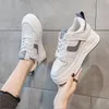 2022 spring new leather small gray shoes women's Korean version increased casual women single shoe boots lace up student shoes