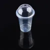 Wholesale 50 pcs set Clear Disposable Plastic Tea Cup Coffee Cups with Lids 450ml for Iced Bubble Boba Smoothie Y200106