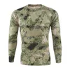 Camuflaje táctico Camisetas de manga larga Hombres Transpirable Secado rápido O-cuello Fitness Camiseta Multicam Camo Ejército Militar Camisetas 201116