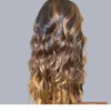 IShow Hightlight 4 27 Body Wave Human Hair Wigs Omber Color T1B 27 131 Human Hair Lace Front Wigs Preplucked 360 Spets Wigs1775975