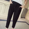 Pantalon crayon noir pour femmes Mode Bureau Travail Pantalon élégant Nouveau Casual Slim Mince Poches coréennes Pantalon longueur cheville 201118