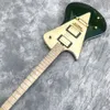Anpassad Green Grand Left Handed Electric Guitar med logotyp och färg och form Anpassad uppgradering av trähårdvara7802511