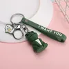 Cartoon geometric face animal keychain dinosaur panda couple creative ins personality car key chain cute animal pendant doll bag o3411692