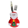 10st Santa Elk Fork Knife Holder Pocket Table Packaging Pouch for Christmas Party Decoration Cutlery Pocket Party Ornament 201027