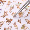 1pc Holografische 3D Vlinder Nail Art Stickers Zelfklevende Sliders Kleurrijke DIY Gouden Nagel Transfer Decals Folie Wraps Decoraties6922382