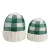 2020 Moda Genitore Bambino Berretti in maglia Quadrato Rombo Jacquard Natale Mamma Papà Infantile Beanie Inverno Keep Warn Beanie Cappello per la famiglia