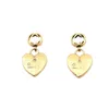 Women Classic Designer Brand Letter Print High Quality Alloy Heart Earrings Gold Color Word Ear Studs EarRing for Womens Fashion Jewelry Accessories