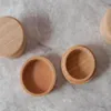 100 pcs/lot petite boîte de rangement ronde en bois boîte à bagues Vintage décoratif naturel artisanat boîte à bijoux étui accessoires de mariage