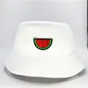 Cloches 2021 Style Red Watermelon Embroidery Bucket Hat Fisherman Outdoor Travel Sun Cap Hats For Men And Women 1301