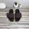 2022 Women Pool Pladow Comfort Platform Slipper Lady Nylon Mule Muled Men Leather Sunset Flat Rubber Extole Letter Letter Sandal Size 35-41