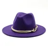 Borlito negro White ancho sombrero de copa simple Panamá Sólido Fedoras para hombres Mujeres Mezcla de lana artificial Jazz Cap214L1649441