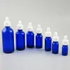 500個の青いガラスピペットのドロッパーのびんとねじれキャップ5ml 10ml 20ml 30ml 50ml