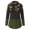 Oversize Camouflage Print Hoodie Sweatshirt Damen Patchwork Kordelzug Kapuze Mantel Damen Sweat Shirt Bluse Toos Pullover