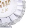 Bride att vara Hen Night Party do Gift Filler Rosette Badge Vit Silver Semester Tillbehör