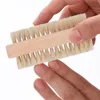 2021 Wood Nail Brush Two sided Natural Boar Bristles Wooden Manicure Nail Brush SPA Dual Surface Brush Hand Cleansing Brushes