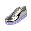 7ipupas 27-44 Ricarica USB Moda LED Scarpa New Graffiti sneaker luminosa per bambino ragazzo ragazza unisex Luminoso Light Up Sneakers 210329