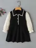 Toddler Girls Swiss Dot Flounce Sleeve Single Breasted Dress SHE