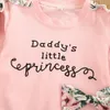 Set di vestiti per bambina con volant a fiori Set di vestiti per neonato Lettera di moda T-shirt Top Pantaloni e abiti con fascia LJ201223
