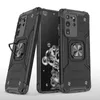 حالات Kickstand Armor Armor لـ Samsung S21 S22 Plus S23 Ultra Note 20 Case Anti-Drop Magnetic Carner Ring Cover