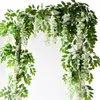 Decorative Flowers 1.8M Artificial Rattan Garland Wedding Arch Decorative Fake Plants