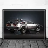 Классический крутой постер с изображением автомобиля «Назад в будущее» и принты, настенная живопись на холсте, винтажные фотографии, домашний декор Quadro cuadros12929