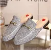 Designer Princetown Slipper Damen Pantoletten Loafer Echtes Leder Sandalen Metallkette Schnürsenkel Samt Slipper mit Box