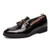 New Men Patent Leather Tassel Dress Shoes Italian Luxury Fashion Glossy Wedding Party Shoes Footwear Oxford Shoe