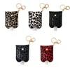 Leopard Sanitizer Chaveiros PU Leather Sanitizer Bottler Bottle Titular viagem recarregáveis ​​garrafa Containers meninas da forma Chaveiro YG767