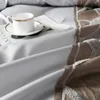 灰色の白いベッドシーツピローケース羽毛布団カバーセットラグジュアリー60Sエジプト綿クイーンキングダブルサイズ寝具セットベッドリネンC0223