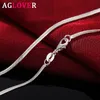 AGLOVER NY 925 Sterling Silver 16/18/20/22/24/26/28/30 tum 2mm Chain Necklace For Woman Man Fashion Charm Jewelry Gift15060740