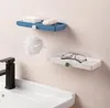 壁に取り付けられた石鹸箱排水石の石鹸浴室のプラスチック創造的なトイレ二重層ホルダーが穿孔されていない
