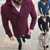 Giacca di lana retrò da uomo in lana calda trench coat giacche doppio petto moda uomo inverno autunno soprabito