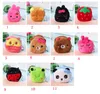 Cartoon plush stereoscopic coin purses lovely small wallets kids plush toy gift bag unisex mini zipper change wallet key bags