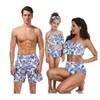 Family matching swimwear bikini beach shorts father son mommy and girl swimsuits mom family outfits mother and daughter swimsuit LJ201111