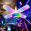 Bulb Gadget E27 RGB quattro foglie Bluetooth Music Light 50W con lampadine pieghevoli a telecomando Bluetooth Smart Smart Fan Fan Lights