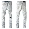 Mens jeans clássico hip hop calça estilista jeans afligido motociclista anfitriã jean fita jeans jeans de motocicleta Q6C3