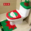 3 PCSSet Santa Claus Badrumsuppsättning Toalettskydd och U -mattor för hem EL Juldekoration DIY Toalettår Dekor Navidad 201027