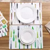 40 * 28 CM Mutfak Aksesuarları Baskılı Yemek Masası Mat PP Plastik Isı Yalıtımlı Sofra kaymaz Placemat Su Geçirmez Kase Pedleri T200703