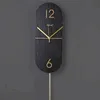 Bateria Quarto Relógios de Parede Big Números Pretos Pendulum Relógios De Parede Design Minimalista Horloge Mure House Acessórios OC50GZ H1230