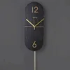 Batterie chambre horloges murales grands chiffres noirs pendule horloges murales Design minimaliste Horloge Murale maison accessoires OC50GZ H1230